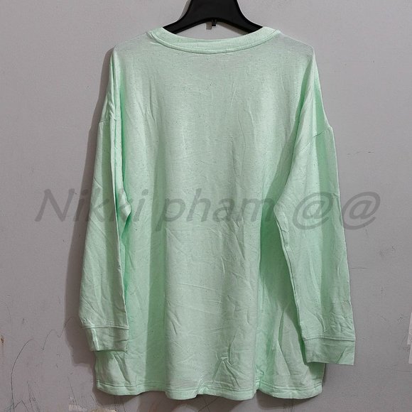 NWT Three Dots Ladies' Speckled Pullover in Mint - Picture 5 of 5